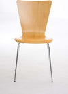 Modern Set of 2 Chairs, Steel Metal Frame and MDF Seat, Natural DL Modern