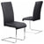 Modern Set of 2 High Backed Chairs, Black Faux Leather With Chrome Plated Legs DL Modern
