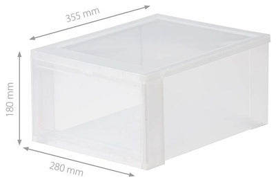 Modern Set of  3 Shoe Boxes, Transparent Plastic, Perfect for Saving Space DL Modern