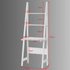 Modern Shelving Unit, White Painted MDF With 3 Open Shelves, Ladder Design DL Modern
