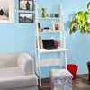 Modern Shelving Unit, White Painted MDF With 3 Open Shelves, Ladder Design DL Modern