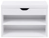 Modern Shoes Storage Bench, White Finished MDF With Padded Cushioned Seat DL Modern