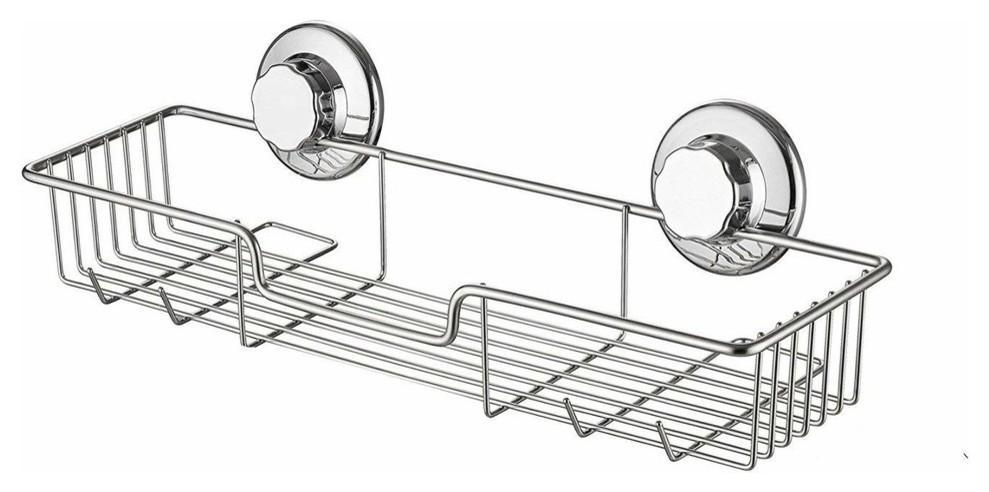 Modern Shower Caddy in Stainless Steel, Open Shelf for additional Storage DL Modern