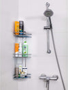 Modern Shower Corner Rack, Steel With Chrome Plated Finish and 3 Open Shelves DL Modern