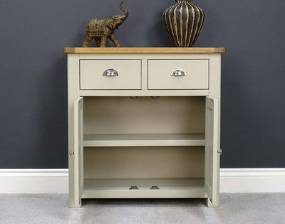 Modern Sideboard, Cream Painted Wood With 2-Door and 2-Storage Drawer DL Modern