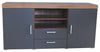 Modern Sideboard, Graphite Finished MDF and Walnut Top With 2-Door and Drawers DL Modern