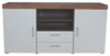 Modern Sideboard, White Finished Wood With Walnut Top With Doors and Drawers DL Modern