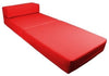 Modern Single Futon Bed Chair Z-Design, Red Cotton, Soft and Comfortable DL Modern