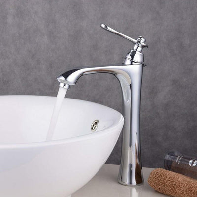Modern Single Lever Basin Sink Mixer Tap With Ceramic Disc Valve, Chrome Finish DL Modern