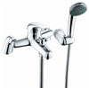 Modern Single Lever Bath Shower Mixer Kit Tap in Solid Brass with Chrome Finish DL Modern