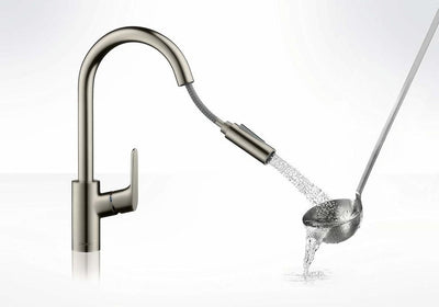 Modern Single Lever kitchen Tap, Solid Brass With Pull Out Spray, 150 Swivel DL Modern