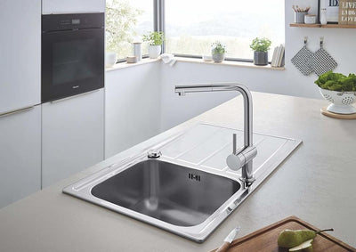 Modern Single Lever Kitchen Tap With Pull Out Spray Head and 360 Swivel Spout DL Modern