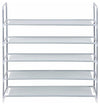 Modern Standing Shoe Rack, Fabric With Stainless Steel Frame With 4-Shelf, Grey DL Modern