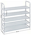 Modern Standing Shoe Rack, Fabric With Stainless Steel Frame With 4-Shelf, Grey DL Modern
