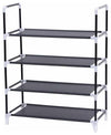 Modern Standing Shoe Rack, Fabric With Stainless Steel Frame With 4-Shelf DL Modern