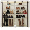 Modern Standing Storage Organizer in Fabric with Stainless Steel and 7 Shelves