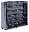 Modern Standing Storage Organizer in Fabric with Stainless Steel and 7 Shelves DL Modern