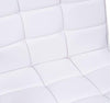 Modern Stool Upholstered, Faux Leather, 5 Castor Wheels, Back and Armrest, White DL Modern