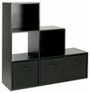 Modern Storage Cabinet, Black Painted MDF With Drawers and Open Compartment DL Modern