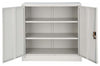 Modern Storage Cabinet, Grey Steel With Lockable Door and Inner Compartments DL Modern