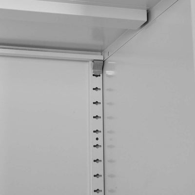 Modern Storage Cabinet in White Finish Steel with Lockable Door and Inner Shelf DL Modern