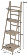 Modern Storage Ladder Shelf, MDF Construction With 4 Open Compartment, Brown DL Modern