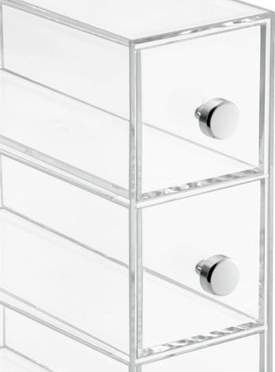 Modern Storage Organiser in Acrylic With 4 Drawers, Clear DL Modern