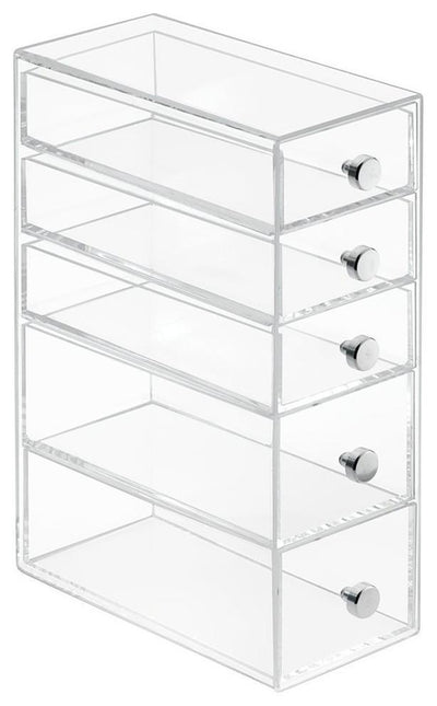 Modern Storage Organiser in Acrylic With 5 Drawers, Clear DL Modern
