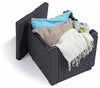 Modern Storage Ottoman With Plastic Frame and Grey Faux Leathered Cushion DL Modern