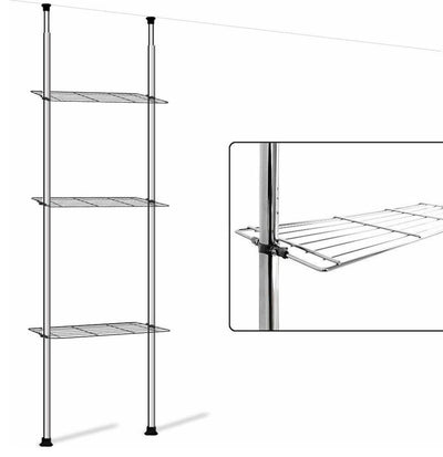 Modern Storage Shelf, Stainless Steel With Chrome Finish and Open Shelves DL Modern