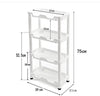 Modern Storage Stand, White Plastic with 4 Open Shelves for Storage, Rust Proof DL Modern