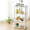 Modern Storage Stand, White Plastic with 4 Open Shelves for Storage, Rust Proof DL Modern