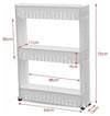 Modern Storage Trolley Cart, White PP Plastic With 3 Open Shelves and 4-Wheel DL Modern