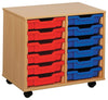Modern Storage Unit, Chipboard With 12-Slot for Trays, 4-Castor Wheels DL Modern