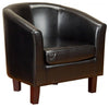 Modern Stylish Armchair Upholstered, Bonded Leather, Solid Wooden Legs, Black DL Modern