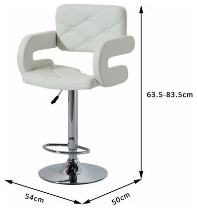 Modern Stylish Bar Stool Upholstered, Faux Leather With Back, Arm and Footrest, DL Modern
