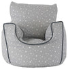 Modern Stylish Bean Bag Upholstered, Cotton Grey Fabric, Stars Chair Design DL Modern