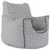 Modern Stylish Bean Bag Upholstered, Cotton Grey Fabric, Stars Chair Design DL Modern
