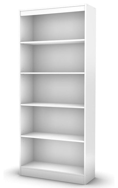 Modern Stylish Bookcase in Pure White Finished MDF witth 5 Open Compartments DL Modern