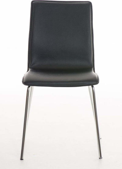 Modern Stylish Chair Upholstered, Leatherette With Steel Metal Legs, Black DL Modern