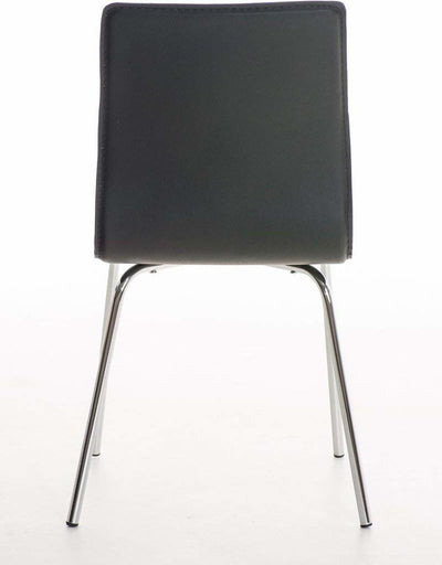 Modern Stylish Chair Upholstered, Leatherette With Steel Metal Legs, Black DL Modern