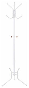 Modern Stylish Clothes Rack, Metal With 12 Hanger Hooks and Strong Base, White DL Modern