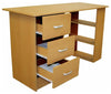 Modern Stylish Desk, MDF With 3 Open Shelves and 3 Storage-Drawer, Beech DL Modern