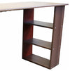 Modern Stylish Desk, MDF With 3 Open Shelves and 3 Storage-Drawer, Dark Walnut DL Modern