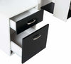 Modern Stylish Desk, White/Black MDF With Open Shelves and Storage Drawers DL Modern