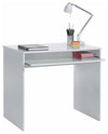 Modern Stylish Desk, White Finished Melamine Wood With Sliding Keyboard Tray DL Modern