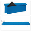 Modern Stylish Folding Ottoman Upholstered, Linen Fabric, Removable Lid, Blue DL Modern