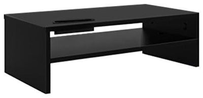 Modern Stylish Monitor/TV Stand, Black Painted MDF, Simple Elegant Design, 42 cm DL Modern