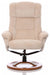 Modern Stylish Recliner in Beige Chenille Fabric with Rounded Base DL Modern
