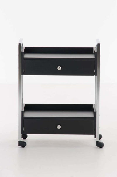 Modern Stylish Serving Trolley Cart, Steel Metal Frame and 2 MDF Drawers DL Modern